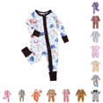 thumbnail image 1 of CUZIBR Girls Baby Halloween Pumpkin Ghost Floral Print Zipper Long Sleeve Footless Romper Ruffles Trim One Piece Sleepwear Jumpsuit For ,K-White,18-24 Months, 1 of 3