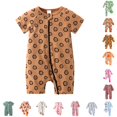 thumbnail image 1 of CUZIBR Girls Baby Halloween Pumpkin Ghost Floral Print Zipper Long Sleeve Footless Romper Ruffles One Piece Sleepwear Jumpsuit For ,O-F,6-12 Months, 1 of 3