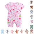 thumbnail image 1 of CUZIBR Girls Baby Halloween Pumpkin Ghost Floral Print Zipper Long Sleeve Footless Romper Ruffles Trim One Piece Sleepwear Jumpsuit For ,O-B,6-12 Months, 1 of 3