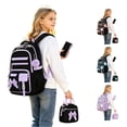 thumbnail image 1 of CUZIBR Girls Backpack Color Block 3Pcs Set With Lunch Bag Pencil Case Multi Pocket School Backpack Adjustable Padded Straps Large Capacity Book Bag For Girls School Daily Use, 1 of 6