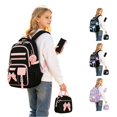 thumbnail image 1 of CUZIBR Girls Backpack Color Block 3Pcs Set With Lunch Bag Pencil Case Multi Pocket School Backpack Adjustable Padded Straps Large Capacity Book Bag For Girls School Daily Use, 1 of 6