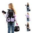 thumbnail image 1 of CUZIBR Girls Backpack Set School Rucksack Matching Lunch Bag Pencil Case Pom Pom Charm Padded Straps Multi Compartment Book Bag For Primary Students School Daily Travel, 1 of 6