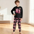 thumbnail image 1 of CUZIBR Girls Boys 67 Tracksuit Night Wear Long Sleeve Heart Graphic Soft Shirt Pants Sleep Clothing Two Piece Outfit For Toddlers Valentines Spring Travel Clothes Tracksuit,Black,6-7 Years, 1 of 4
