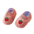 thumbnail image 1 of CUZIBR Girls Cozy Socks Mary Jane Slipper Socks Fuzzy Winter Thick Warm Non- Cute Cartoon Pattern Floor Socks Soft Stylish Comfy Dailywear,Red,18 -24 Months, 1 of 8