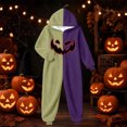 thumbnail image 1 of CUZIBR Girls Halloween Onesie Pajamas Kids Boys Hooded Plush Pumpkin Pajama Patchwork Zip Up Long Sleeve Jumpsuit Loungewear Cozy Nightwear,Purple,7-8 Years, 1 of 4