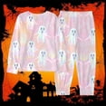 thumbnail image 1 of CUZIBR Girls Halloween Pajamas Toddler Long Sleeve Ghost Pumpkin Graphic Loungewear Sets Crew Neck Top And Pants 2 PC Set Funny Homewear,Light Pink,2-3 Years, 1 of 3
