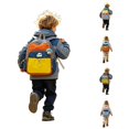thumbnail image 1 of CUZIBR Girls Kids Backpack Color Block Drawstring Front Pocket Cute Cartoon Print Adjustable Breathable Shoulder Straps Daypack For Toddler Preschool Travel Daily Use, 1 of 7