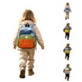thumbnail image 1 of CUZIBR Girls Kids Backpack Color Block Drawstring Front Pocket Cute Cartoon Print Adjustable Breathable Shoulder Straps Daypack For Toddler Preschool Travel Daily Use, 1 of 6