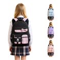 thumbnail image 1 of CUZIBR Girls Kids Backpack Colorful Large Capacity Cute Plaid Bow For Primary Middle School Students Multi-Pocket Bookbag Adjustable Padded Shoulder Straps Casual Daypack, 1 of 5
