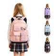 thumbnail image 1 of CUZIBR Girls Kids Backpack Colorful Large Capacity Cute Plaid Bow For Primary Middle School Students Multi-Pocket Bookbag Adjustable Padded Shoulder Straps Casual Daypack, 1 of 5
