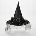 thumbnail image 1 of CUZIBR Girls Kids Pointed Witch Hat With Belt Buckle Tassel Mesh Halloween Cosplay Party Costume Accessory For Kids Dress-Up Accessories,Gold-4,One Size, 1 of 3