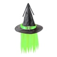 thumbnail image 1 of CUZIBR Girls Kids Pointed Witch Hat With Belt Buckle Tassel Mesh Halloween Cosplay Party Accessory For Kids Dress-Up Accessories,Green-1,One Size, 1 of 2