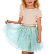 CUZIBR Girls Lace Tutu Skirt Solid Color Fish Pattern Sparkly Sequins Ruffled Stylish Elegant Carnival Celebration Party Performance Ballet Dancewear,Blue,3-4 Years