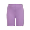 thumbnail image 1 of CUZIBR Girls Pants Elastic Waist Slim Fit Shorts Solid Color Knee Length Control Hidden Scrunch Running Yoga Comfortable Trousers Athletic Pants For Girls,Purple,3-4 Years, 1 of 2