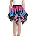 thumbnail image 1 of CUZIBR Girls Short Skirt Butterflies Print High Waist Stylish Ruffles Irregular Hem Mini Skirts For Teens Toddler Carnival Party Festival Streetwear,Pink,11-12, 1 of 4