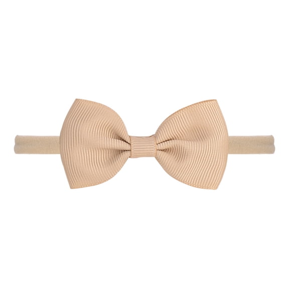 CUZIBR Girls Soft Stretch Headbands Cute Bow Non- Elastic Headwraps Hair Solid Color Fashion Sport Cute Hair Accessories,Khaki,One Size