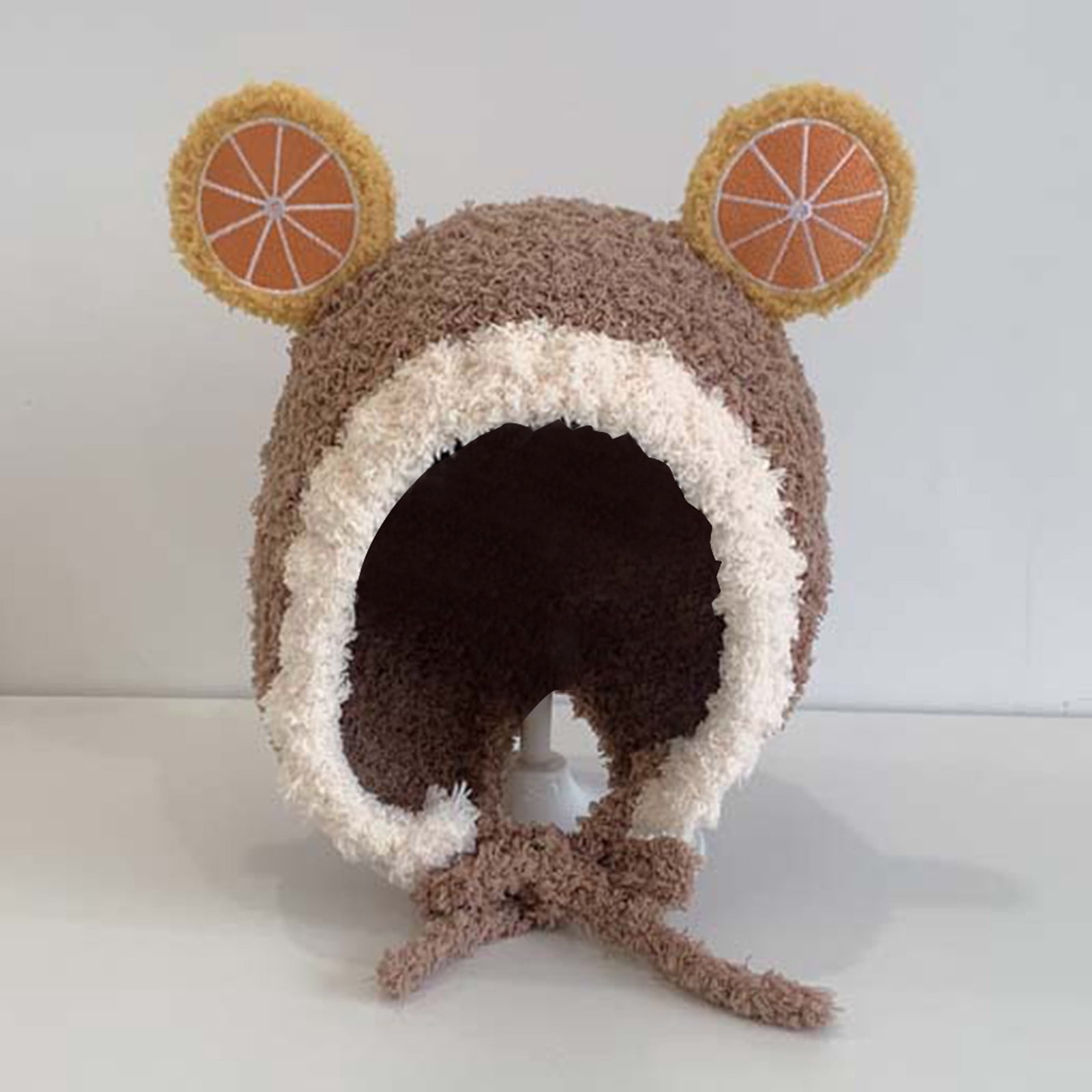 CUZIBR Girls Soft Winter Hat Fuzzy Thinck Thermal Adorable Fruit Ears ...