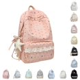 thumbnail image 1 of CUZIBR Girls Star Moon Floral Print Backpack Lace Trim Front Pocket Cute School Bag Lightweight Daypack For Youth Students Daily School Outdoor Travel, 1 of 5
