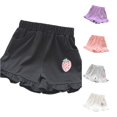 thumbnail image 1 of CUZIBR Girls Summer Shorts Casual Elastic Waist Ruffle Hem Shorts With Cute Strawberry Summer Bottoms Casual Pull On Toddler Kids Short Pants Comfy Playwear,Black,12-18 Months, 1 of 4