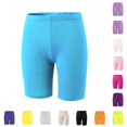 thumbnail image 1 of CUZIBR Girls Summer Shorts Stretch Biker Shorts Elastic High Waist Solid Soft Tight Cycling Shorts Workout Gym Running Casual Soft Slim Fit Cozy Layering Bottoms,Blue,11-12 Years, 1 of 3