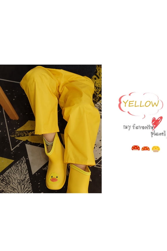 Girls Sweatpants Rain Pants Waterproof Wide Leg Elastic Waist Solid Color Trousers Lightweight Water Proof Teens Rain Wear Streetwear For Boys,Yellow,9-10 Years