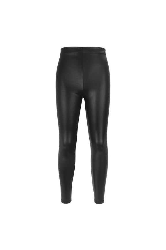 Girls Sweatpants Sequin Pants Lenggings Shiny Sparkly Solid Stretchy Dance Yoga Trousers Gymnastics Glitter Ballet Tights For Sports Everyday Activities,Black,7-8 Years