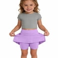 thumbnail image 1 of CUZIBR Girls Tennis Skort Breathable Relaxed High Elastic Waist Golf Running Skirts A-Line With Shorts Outdoor Running Casual Summer Fashionable Soft Mini Skirts Ball Gown,Purple,8-9 Years, 1 of 6