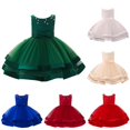 thumbnail image 1 of CUZIBR Girls Toddler Baby Party Dresses Solid Color Sleeveless Crewneck Cute Bow Glitter Tiered Layered Mesh Tutu Dress A-Line Wedding Birthday Pageant Princess Formal Gown,Dark Green,0-3 Months, 1 of 9