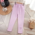 thumbnail image 1 of CUZIBR Girls Toddler Lined Leggings Slim Fit Thick Lined Winter Spring Thermal Pants ble Breathable Cozy Embroidered Bottom Joggers High Waist Underwear Trousers Stylish Streetwear,Pink,4-5 Years, 1 of 9