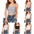 thumbnail image 1 of CUZIBR Girls Toddler Soft Underwear Tank Top Slim Fit Crop Cami Spaghetti Strap Sleeveless Basic Casual Short Camisole Summer Layering Camisole,Grey,11-12 Years, 1 of 4