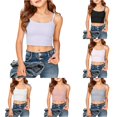 thumbnail image 1 of CUZIBR Girls Toddler Soft Underwear Tank Top Slim Fit Crop Cami Spaghetti Strap Sleeveless Basic Casual Short Camisole Summer Layering Camisole,Light Purple,7-9 Years, 1 of 4