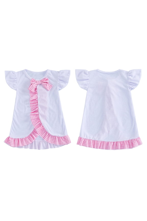 Girls Toddler Swim Dress Solid Color Ruffles Trim Sleeveless Rash Guard Crewneck A-Line Upf 50+ Cover Up For Kids Beach Pool Plaid Fashionable Holiday Dresses Swimwear,Pink,2-3 Years