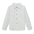 thumbnail image 1 of CUZIBR Girls Tops School Uniform Button Down Long Sleeve Solid Tee Classic Leisure Dress Shirts Spring Fall Clothing,White,7-8 Years, 1 of 4
