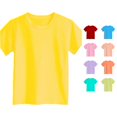 thumbnail image 1 of CUZIBR Girls Tops Short Sleeve Crewneck Solid Color Printed Children's Fashion Comfortable Lightweight Casual Loose T Shirt Tee Dailywear,Yellow,4-5 Years, 1 of 4