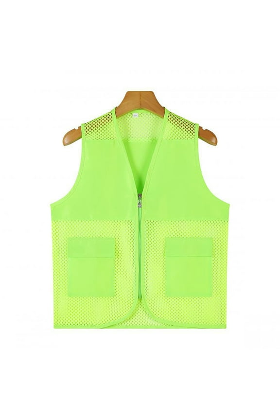 Girls Tops Solid Sleeveless Hollow Out Mesh Breathable Waistcoat Zipper Up Fishing Travel Hiking Vests Jacket Spring Fall Clothing,Green,8-9 Years