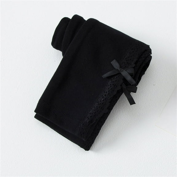 CUZIBR Girls Warm Tights Full Leggings Knitted Pantihose Stretchy Basic Cable Knit Cotton Footed Seamless Dance Ballet Leggings Cozy Bottom Trousers,Black,3-4 Years