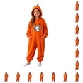 thumbnail image 1 of CUZIBR Girls Winter Jumpsuit Pumpkin Hooded Jumpsuit Onesie With Pockets Long Sleeve Zip Up Halloween Costume Loose Thicken Thermal One Piece Outfit For Kids Party Cosplay,t-Orange,8-9 Years, 1 of 5