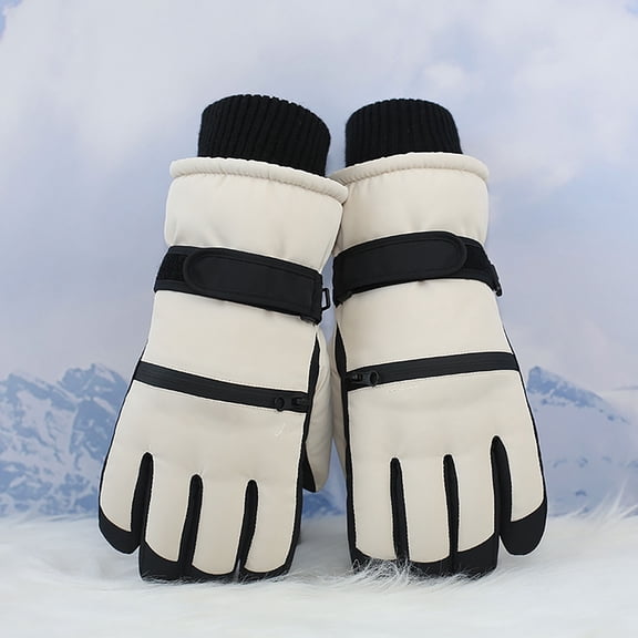 CUZIBR Gloves Adult Ski Gloves Windbreaker Waterproof Snowboarding Motorcycle Touchscreen Mitten Thermal Lined For Running Driving Hiking
