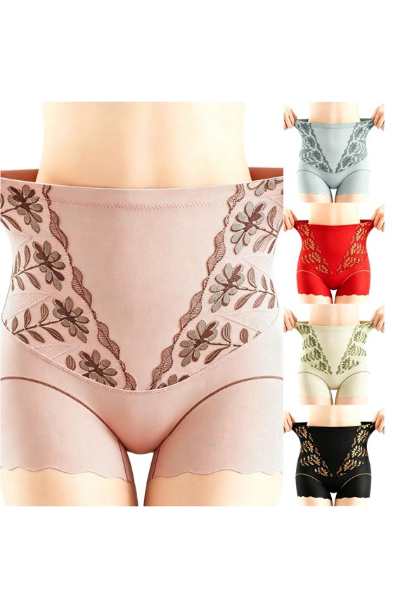 High Waist Shaping Cincher Pants For Women Tight Seamless Hip Lifting Shapewear With Tummy Control Full Coverage Shorts Floral Print Supportive Firm Fit Underwear,b-Pink,M-XXXL