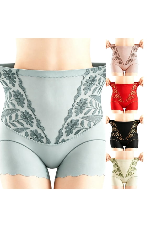 High Waist Shaping Cincher Pants For Women Tight Seamless Hip Lifting Shapewear With Tummy Control Full Coverage Shorts Floral Print Supportive Firm Fit Underwear,b-Light Blue,M-XXXL