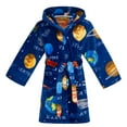 thumbnail image 1 of CUZIBR Holiday Outfits Winter Thickened Fuzzy Thermal Soft Bathrobe Plaid Long Sleeve Cute Robe Home Dailywear Baby Girls' Clothing Sets,Dark Blue,5-6 Years, 1 of 4