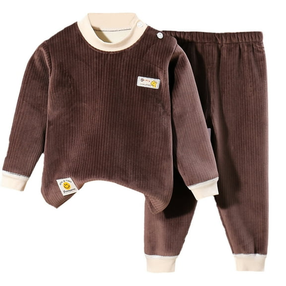 CUZIBR Kids 2 Piece Toddler Boys Girls Winter Pajama Sets Warm Matching Sleepwear Sets Tops Pants Outfits Sleepwear Comfort Dailywear For Child