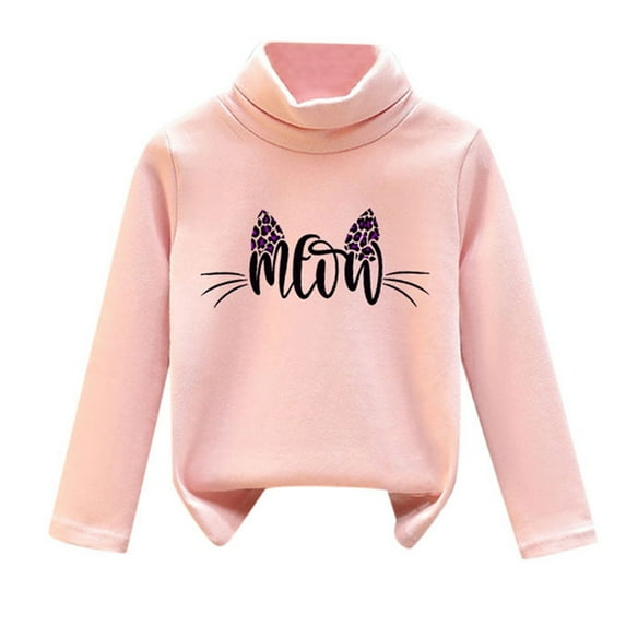 CUZIBR Kids Baby Boys Girls Shirts High Collar Long Sleeve Cartoon Soft Tops T Shirt Unisex Pullover Sweatshirt Cute Dailywear For Toddler