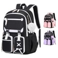 thumbnail image 1 of CUZIBR Kids Backpack For Girls Stylish Cute Lace-Up Bow School Bag With Pearl Chain Multiple Compartments Large Capacity Lightweight Student Backpack For Daily Use Travel, 1 of 4