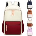 thumbnail image 1 of CUZIBR Kids Backpack Lightweight Color Block Drawstring Zipper Design Side Elastic Water Bottle Pockets School Bag For Girls Student School Bag Travel Everyday Use, 1 of 3