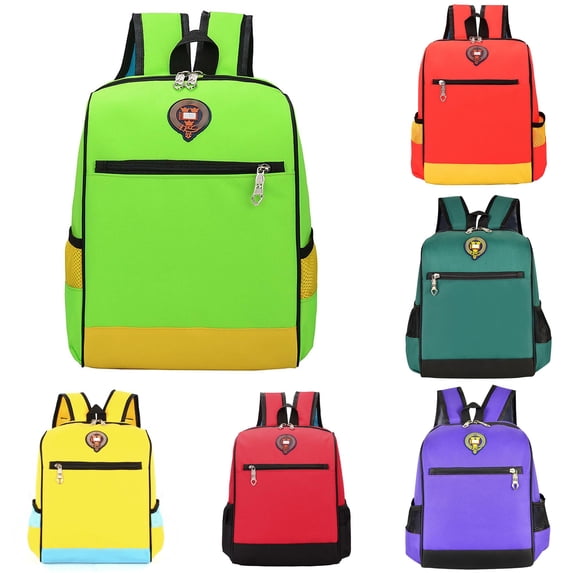 CUZIBR Kids Backpack Lightweight Color Block Durable School Bag For Boys Travel Daypack Multi Zipper Pockets School Bookbag Adjustable Shoulder Straps For Primary Students