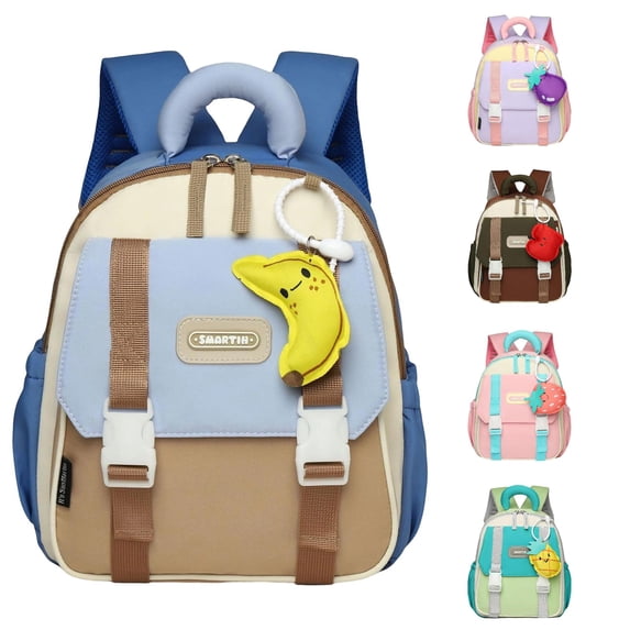 CUZIBR Kids Backpack Lightweight School Bag For Boys Girls Cute Color Block Breathable Padded Shoulder Strap Lightweight Multi Pocket Daypack For Simple Bookbag