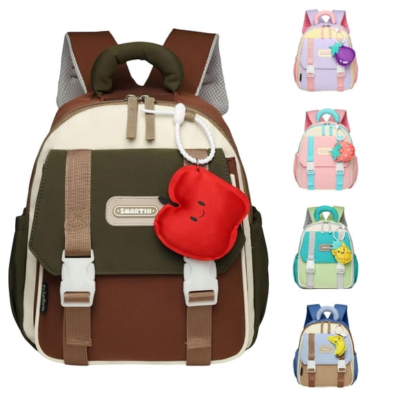 CUZIBR Kids Backpack Lightweight School Bag For Boys Girls Cute Color Block Breathable Padded Shoulder Strap Lightweight Multi Pocket Daypack For Simple Bookbag
