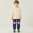 thumbnail image 1 of CUZIBR Kids Baggy Sweatpants Boys Athletic Joggers Pants With Pocket Cartoon Embroidery Drawstring Elastic Waist Cool Workout Active Trousers,Dark Blue,9-10 Years, 1 of 4