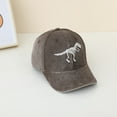 thumbnail image 1 of CUZIBR Kids Black Baseball Cap Colorful Dinosaur Floral Embroidery Curved Brim Adjustable Sun Hat Breathable Casual Outdoor Toddler Boys Peaked Cap,5-Coffee,One Size, 1 of 5